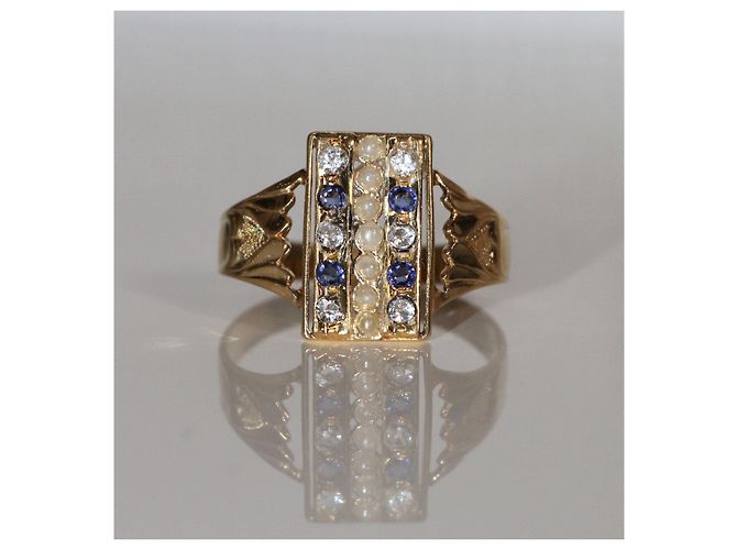 Anillo Sans Arcidet de oro amarillo 18k rectangular Dorado - vista 3