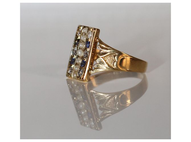 Anillo Sans Arcidet de oro amarillo 18k rectangular Dorado - vista 4