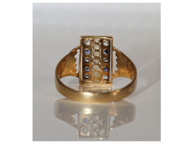 Anillo Sans Arcidet de oro amarillo 18k rectangular Dorado - vista 5