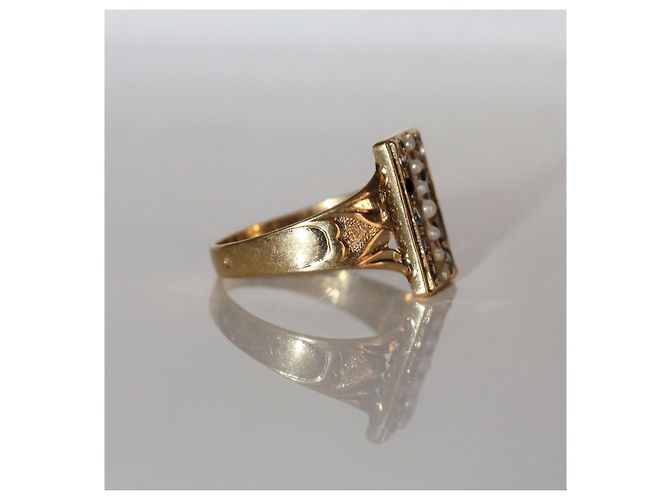 Anillo Sans Arcidet de oro amarillo 18k rectangular Dorado - vista 6