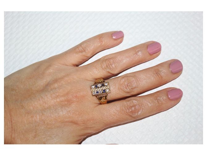 Anillo Sans Arcidet de oro amarillo 18k rectangular Dorado - vista 9