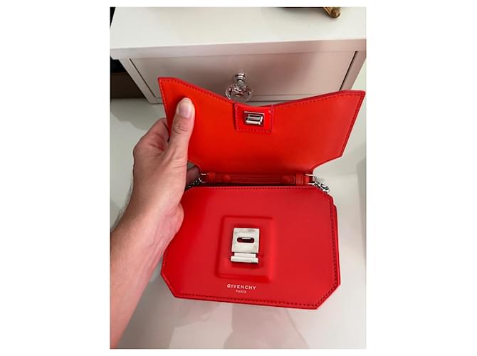 Borsa Givenchy Bow Cut in pelle corallo - vista 5