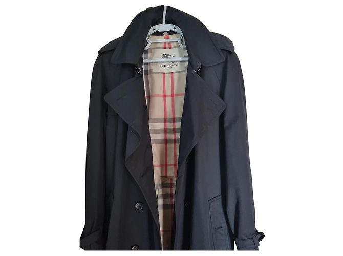 Trench Burberry nero in cotone - vista 2
