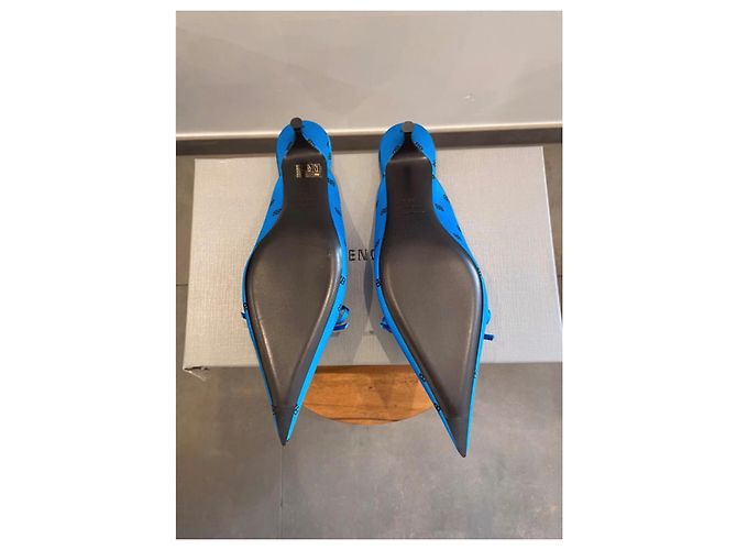 Balenciaga Crepe di raso stampate BB Blu - vista 4