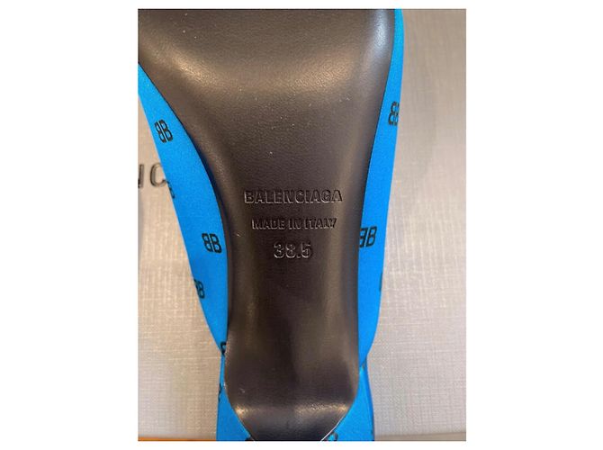 Balenciaga Crepe di raso stampate BB Blu - vista 5