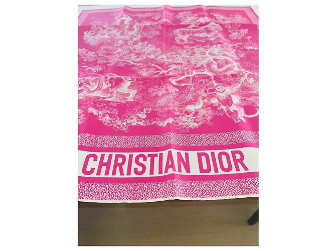 Sciarpa DIOR Toile de Jouy Reverse rosa neon - vista 2