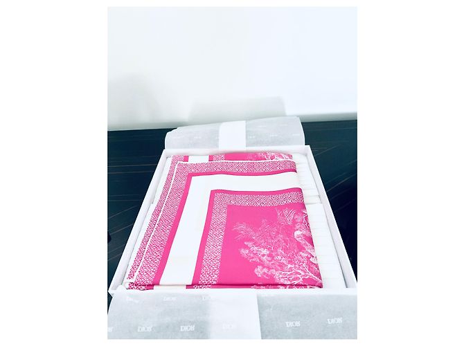 Sciarpa DIOR Toile de Jouy Reverse rosa neon - vista 3