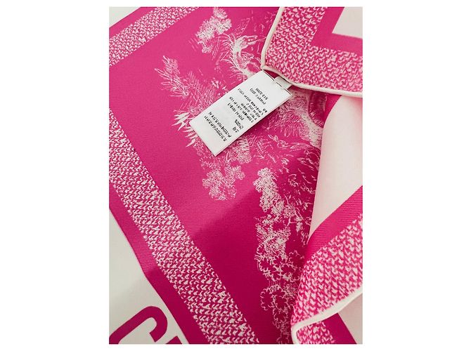Sciarpa DIOR Toile de Jouy Reverse rosa neon - vista 7