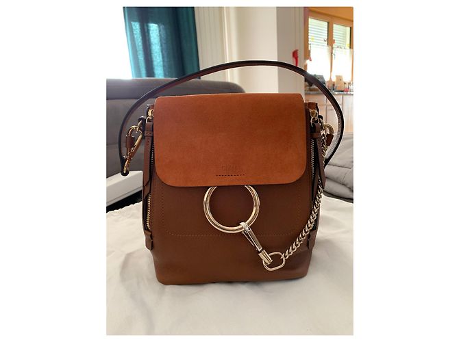 Chloé Wunderschöner Faye-Rucksack Cognac - vista 4