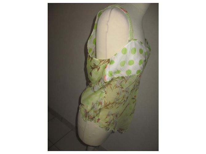 Autre Marque Top in seta Chiaria d'este con scollo a cuore Multicolore - vista 2