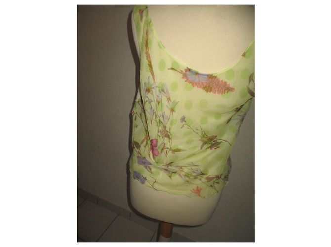 Autre Marque Top in seta Chiaria d'este con scollo a cuore Multicolore - vista 3