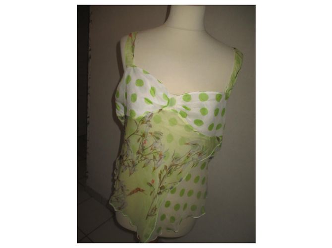 Autre Marque Top in seta Chiaria d'este con scollo a cuore Multicolore - vista 4