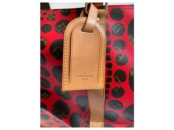 Louis Vuitton Monogramma Yayoi Kusama Keepall Bandouliere Marrone Rosso - vista 10
