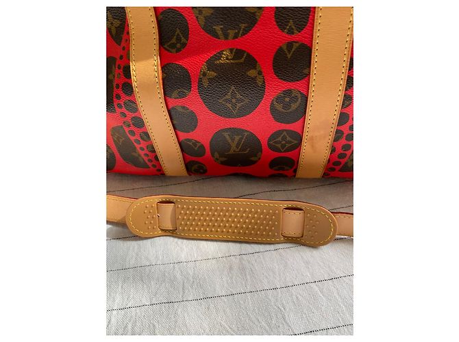 Louis Vuitton Monogramma Yayoi Kusama Keepall Bandouliere Marrone Rosso - vista 11