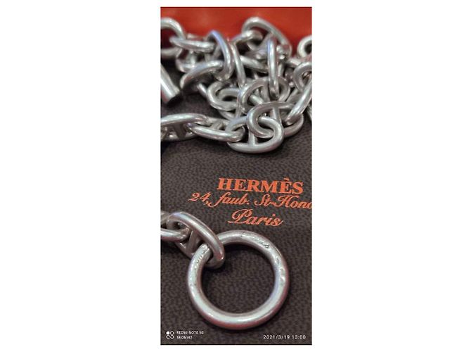 Hermès collana Chaine d'ancre e anello argento - vista 8