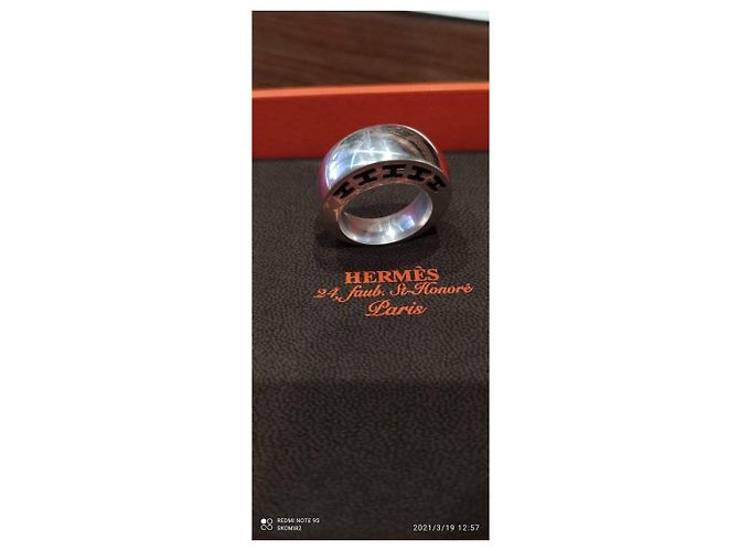Hermès collana Chaine d'ancre e anello argento - vista 9
