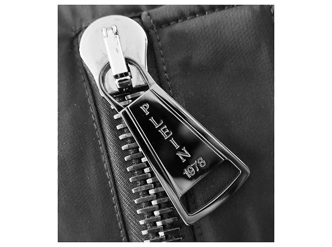 Giacca biker Philipp Plein in nylon e pelle Nero - vista 2