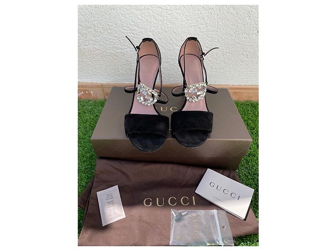 Décolleté Gucci in pelle nera con cristalli Swarovski 38 - vista 2