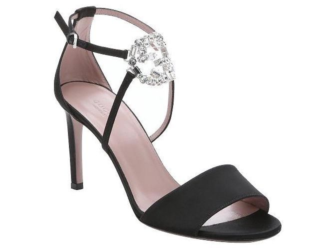 Décolleté Gucci in pelle nera con cristalli Swarovski 38 - vista 4