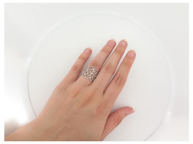 DJULA-WELLENSPITZENRING 50 in Weißgold 18K & DIAMANT WEISSGOLDRING Silber - Ansicht 6