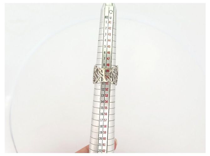 DJULA-WELLENSPITZENRING 50 in Weißgold 18K & DIAMANT WEISSGOLDRING Silber - Ansicht 7