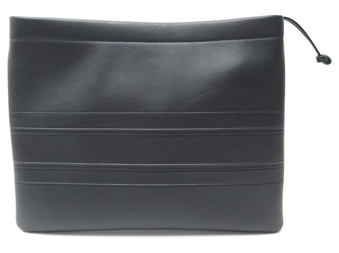 NUOVA BORSA A BORSA BORSA CHRISTIAN DIOR STRIPE S5543PELLE NERA CGSB - vista 2