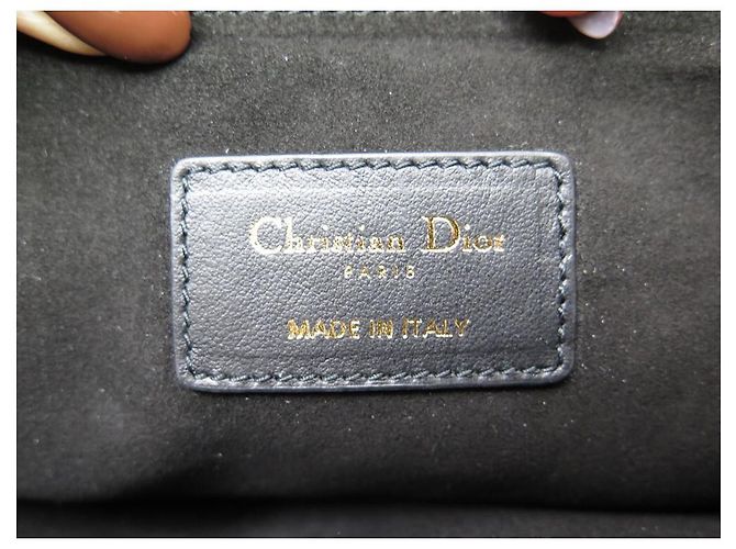NUOVA BORSA A BORSA BORSA CHRISTIAN DIOR STRIPE S5543PELLE NERA CGSB - vista 4