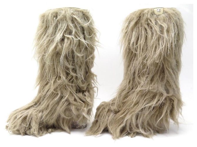 Tamanho de botas Chanel 36 BOTAS BEGE DE PELE Falso - vista 2