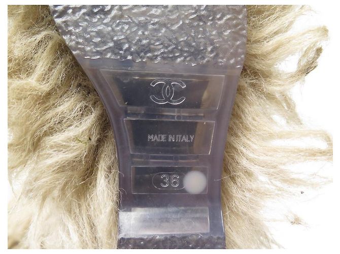 Tamanho de botas Chanel 36 BOTAS BEGE DE PELE Falso - vista 3