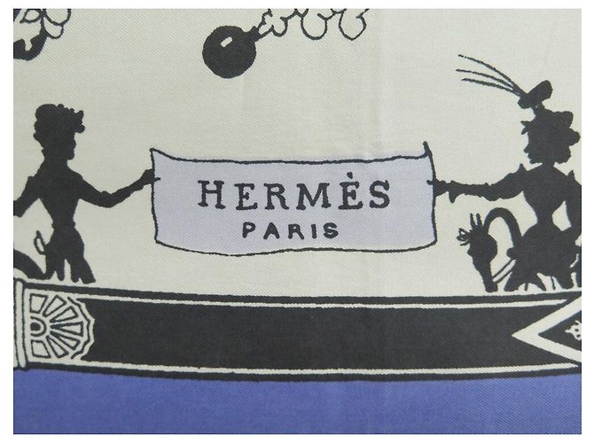 Hermès RARO SCIARPA VINTAGE HERMES LETTERA DA NAPOLEONE A MURAT 1950 SCIARPA GRYGKAR Blu - vista 3