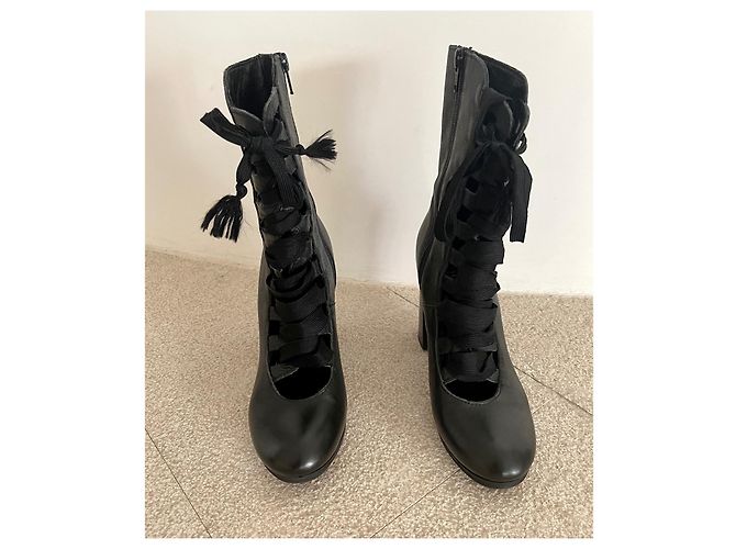 Autre Marque Stivali stringati OVYÉ T in pelle nera.38 Nero - vista 10
