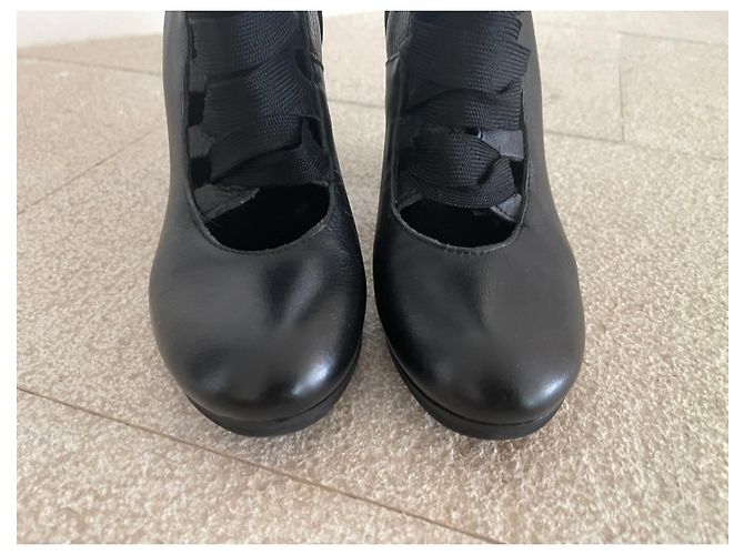 Autre Marque Stivali stringati OVYÉ T in pelle nera.38 Nero - vista 8