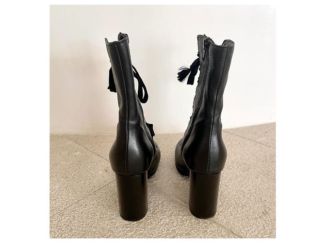 Autre Marque Stivali stringati OVYÉ T in pelle nera.38 Nero - vista 9