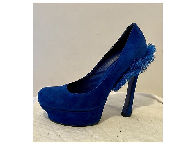 Yves Saint Laurent YSL Palais Mohawk Tribute-Pumps Blau - Ansicht 2