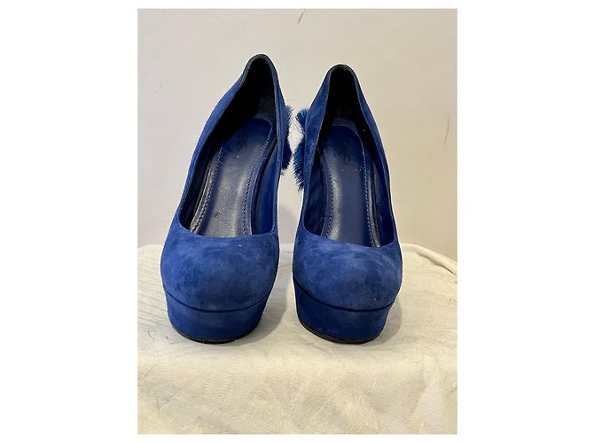 Yves Saint Laurent YSL Palais Mohawk Tribute-Pumps Blau - Ansicht 3