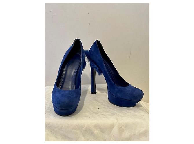 Yves Saint Laurent YSL Palais Mohawk Tribute-Pumps Blau - Ansicht 4