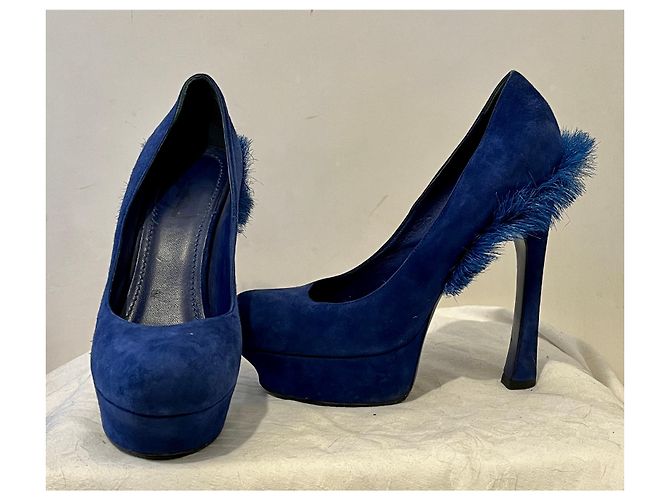 Yves Saint Laurent YSL Palais Mohawk Tribute-Pumps Blau - Ansicht 5
