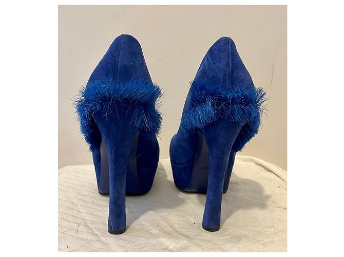 Yves Saint Laurent YSL Palais Mohawk Tribute-Pumps Blau - Ansicht 6