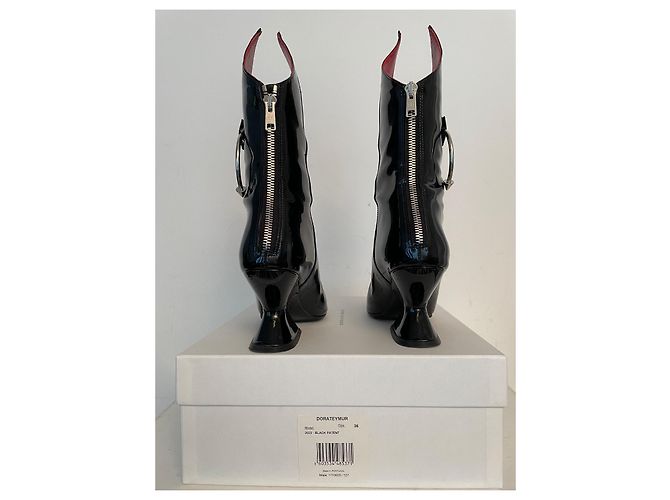 Botines Barbarella Dorateymur en charol negro - vista 2