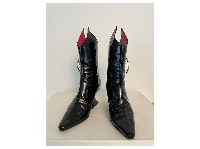 Botines Barbarella Dorateymur en charol negro - vista 6