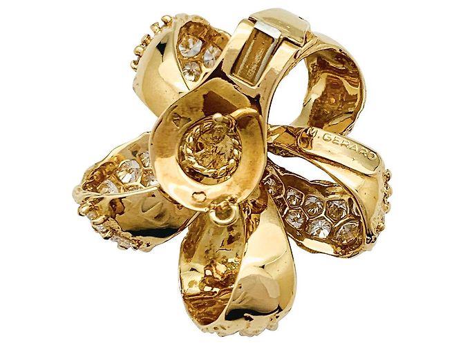 M. GERARD Importanti clip orecchini M.Gérard, "Fleurs", oro giallo e diamanti. - vista 6