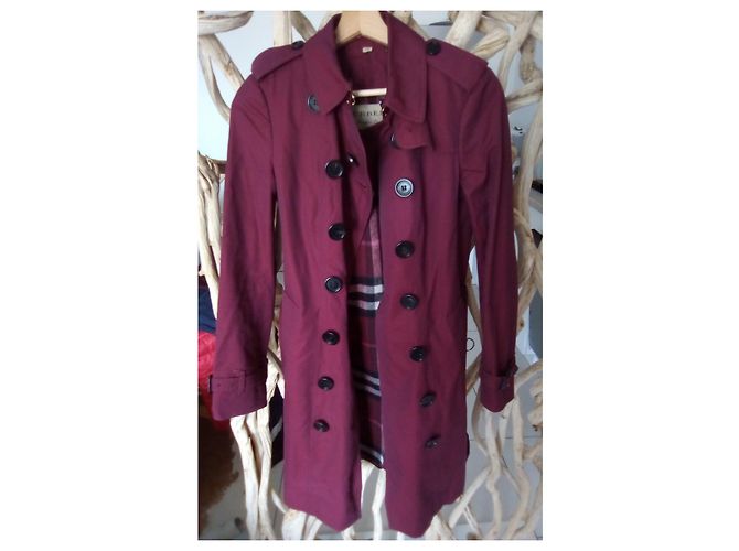 Burberry Trenchcoat Dunkelrot Baumwolle Kaschmir Bordeaux - Ansicht 2