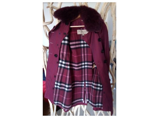 Burberry Trenchcoat Dunkelrot Baumwolle Kaschmir Bordeaux - Ansicht 3