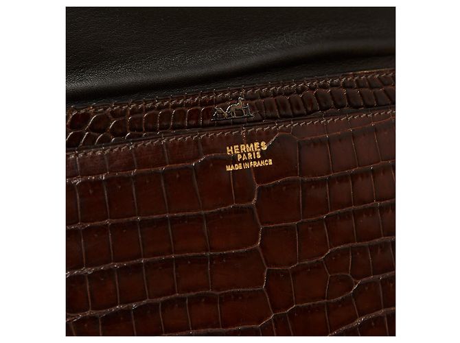 Hermès ANGOLI IN ORO COCCODRILLO MARRONE SU MISURA Marrone scuro - vista 6
