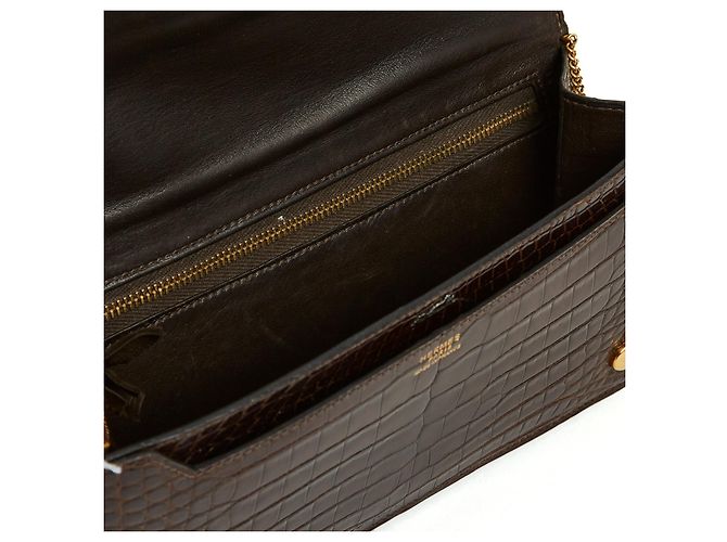 Hermès ANGOLI IN ORO COCCODRILLO MARRONE SU MISURA Marrone scuro - vista 7