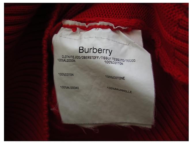 Burberry Roter Baumwollpullover mit Zopfmuster - Ansicht 4