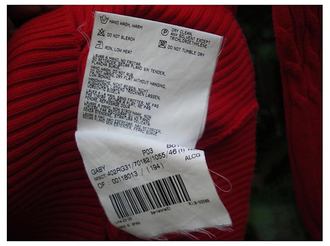 Burberry Roter Baumwollpullover mit Zopfmuster - Ansicht 5