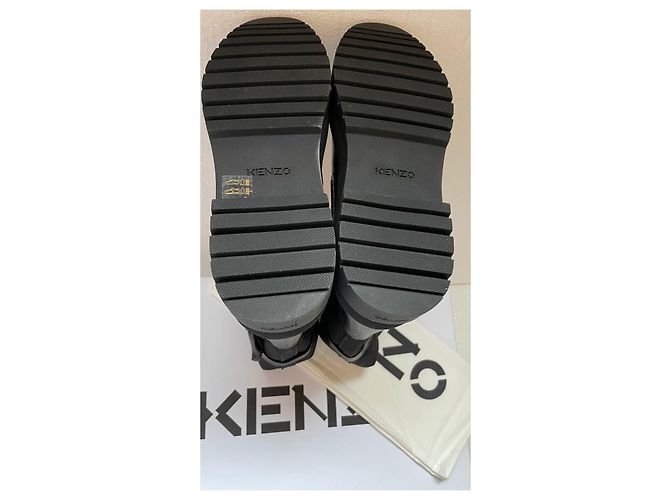 Botas Kenzo Safari negras de cuero y algodón Talla 39 Negro - vista 3