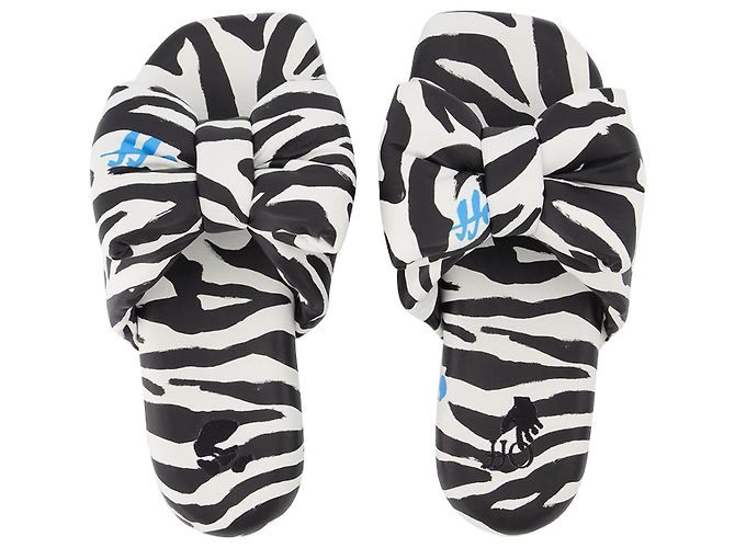 Off White Extra gepolstertes Sl. mit Zebramuster 1001 Schwarz-Weiß-Folien - Ansicht 4