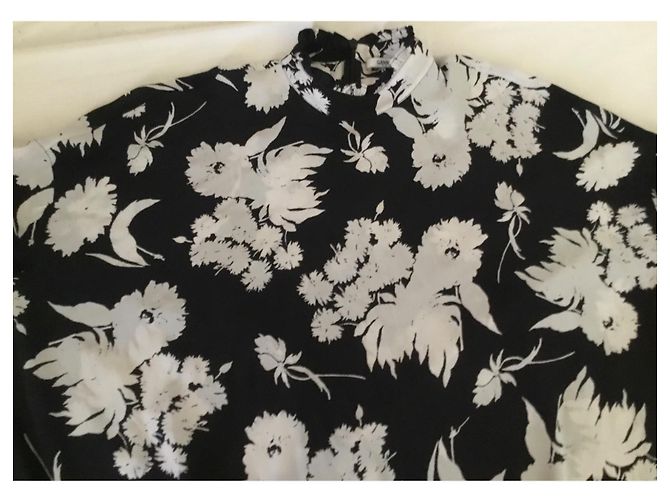 Ganni Seidenkleid mit Print Schwarz Weiß Mehrfarben - Ansicht 2
